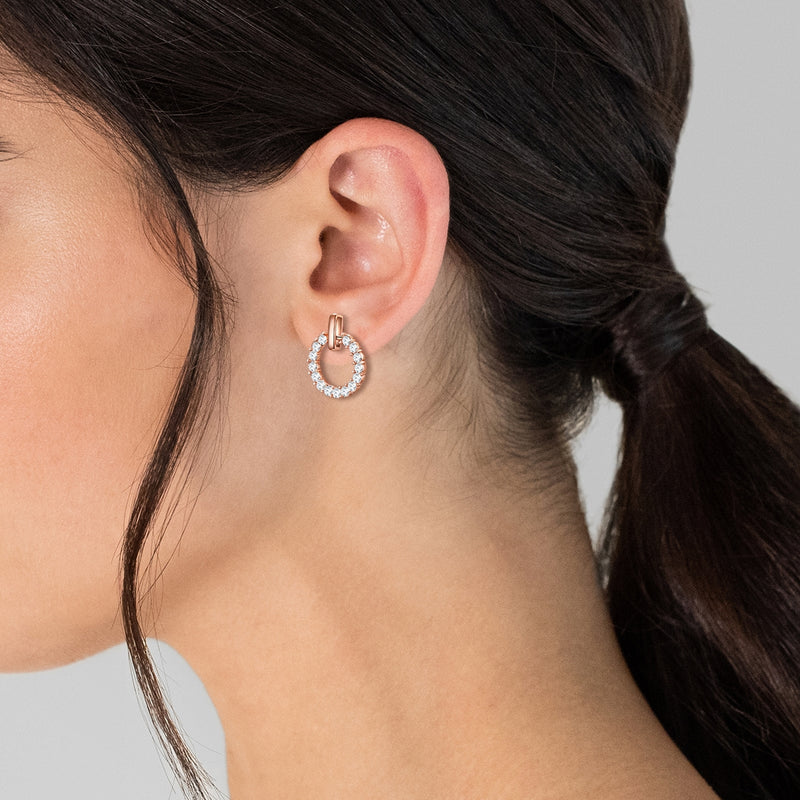 Ohrstecker roségold verziert mit Kristallen von Swarovski® weiß