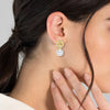 Ohrstecker gelbgold Synthetische Perle weiß Glas weiß