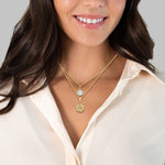 Kette gelbgold Synthetische Perle weiß Glas weiß