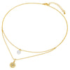 Kette gelbgold Synthetische Perle weiß Glas weiß