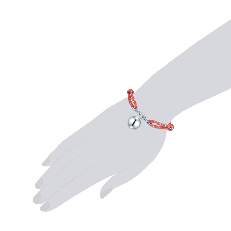 Armband Edelstahl Textil (koralle)