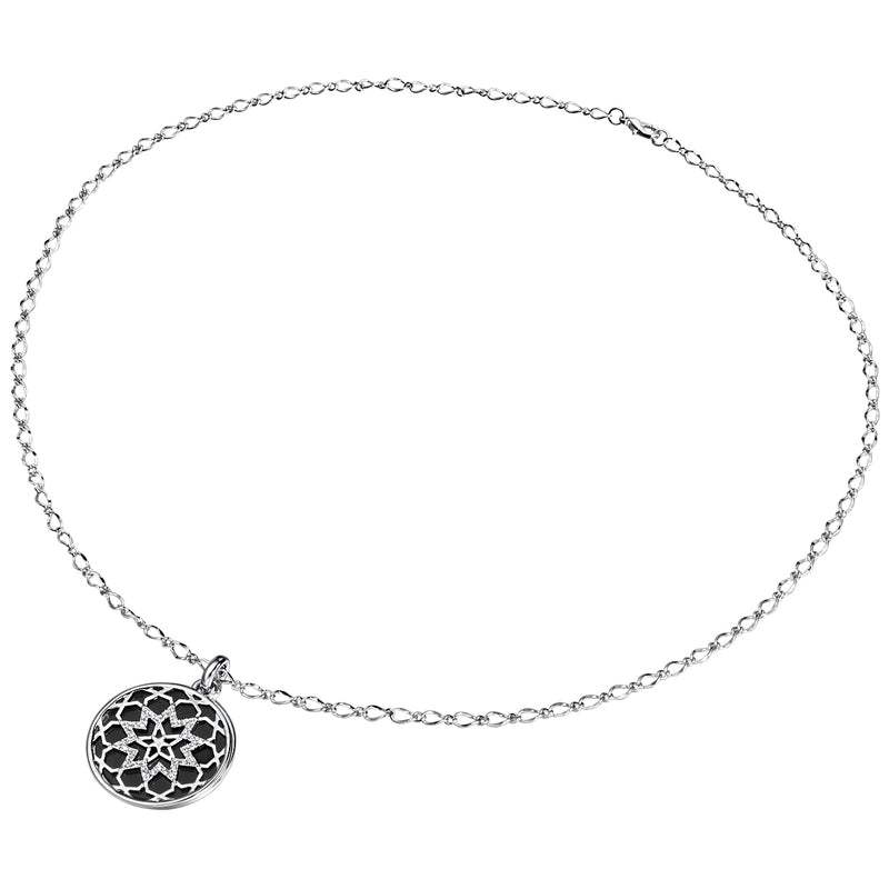 Kette mit Anhänger Glaskristall weiß