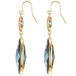 Ohrhänger gelbgold Glas blau