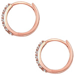 Klappcreolen roségold Zirkonia weiß