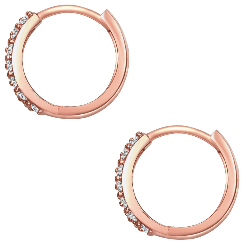 Klappcreolen roségold Zirkonia weiß