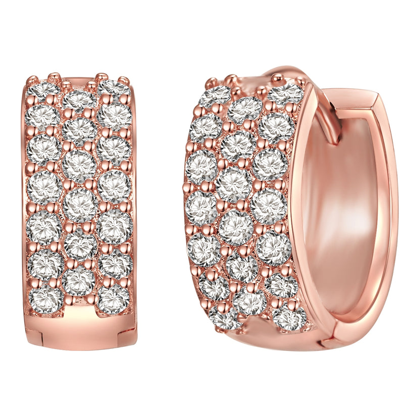 Klappcreolen roségold Zirkonia weiß