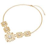 Kette gelbgold verziert mit Kristallen von Swarovski® weiß