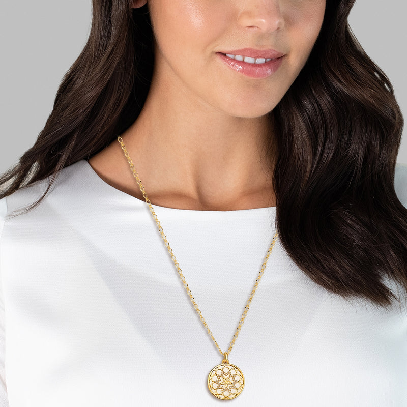 Kette mit Anhänger gelbgold verziert mit Kristallen von Swarovski® weiß