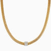 Kette gelbgold Glaskristall weiß