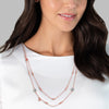 Kette bi-Color Perle (synth.) weiß verziert mit Kristallen von Swarovski® weiß