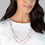Kette bi-Color Perle (synth.) weiß verziert mit Kristallen von Swarovski® weiß