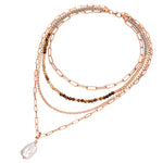 Kette mit Anhänger gelbgold Muschelkernperle weiß