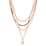 Kette mit Anhänger gelbgold Muschelkernperle weiß