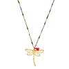 Kette mit Anhänger gelbgold Naturstein bunt