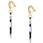 Ohrclips gelbgold Acryl weiß schwarz