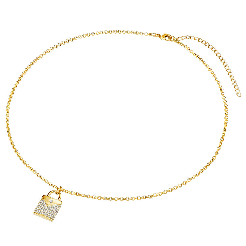 Kette mit Anhänger gelbgold verziert mit Kristallen von Swarovski® weiß