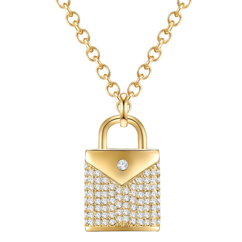 Kette mit Anhänger gelbgold verziert mit Kristallen von Swarovski® weiß