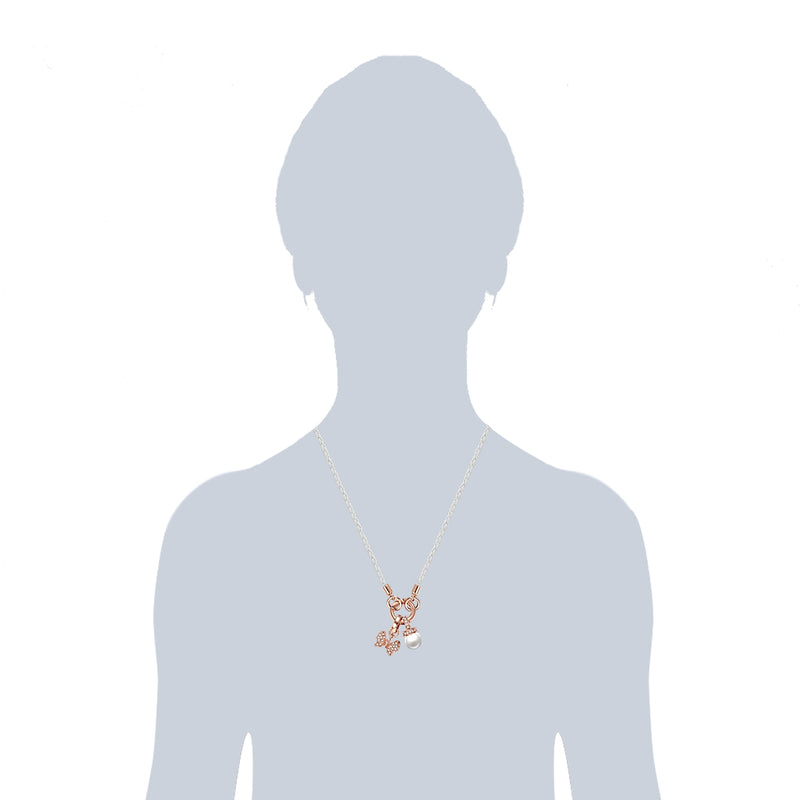 Kette weiß Perle (synth.) weiß verziert mit Kristallen von Swarovski® weiß