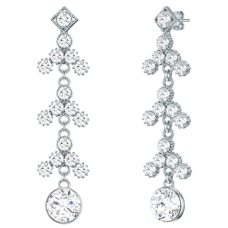 Ohrhänger verziert mit Kristallen von Swarovski® weiß
